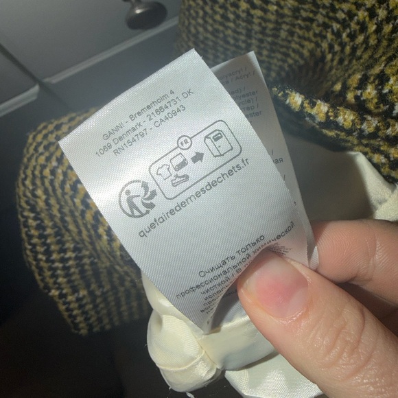 Ganni Houndstooth Mini Dress with Black Bow Straps - Picture 9 of 11